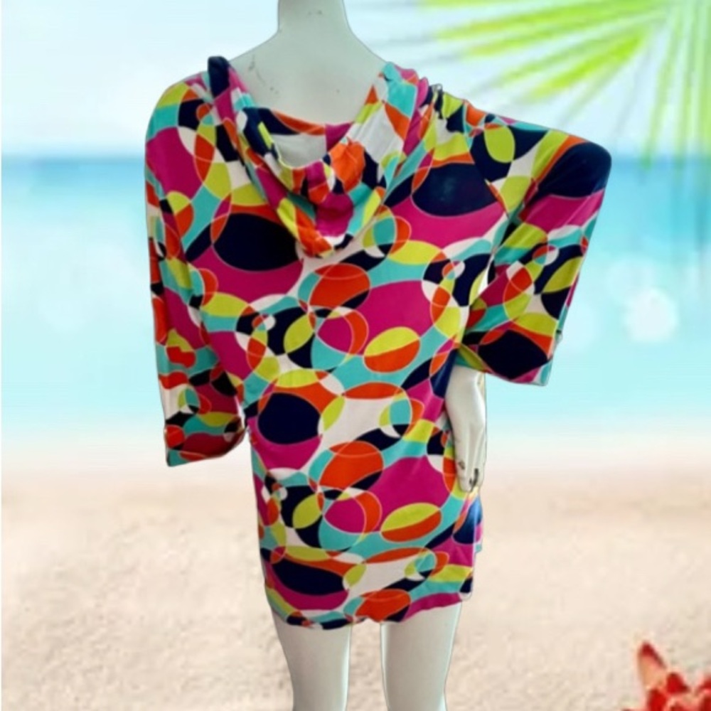Macbeth Collection by Margaret Josephs Swim Coverup with Hood & Pockets Size XL